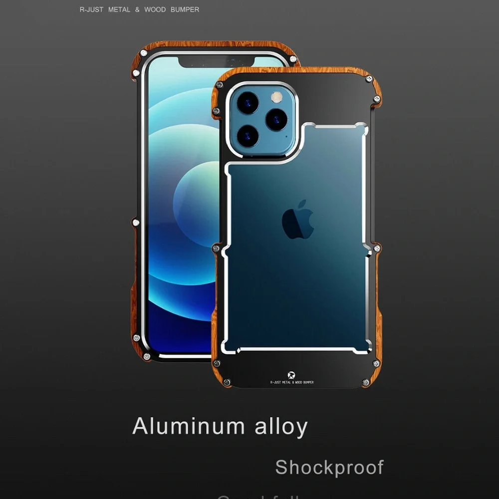 iPhone 13 Pro Max Metal Wood Case
